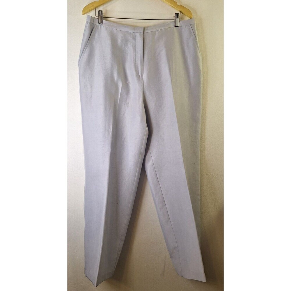 EILEEN FISHER High Rise Satin Trouser Pants Women's L Career Quiet Luxury Office